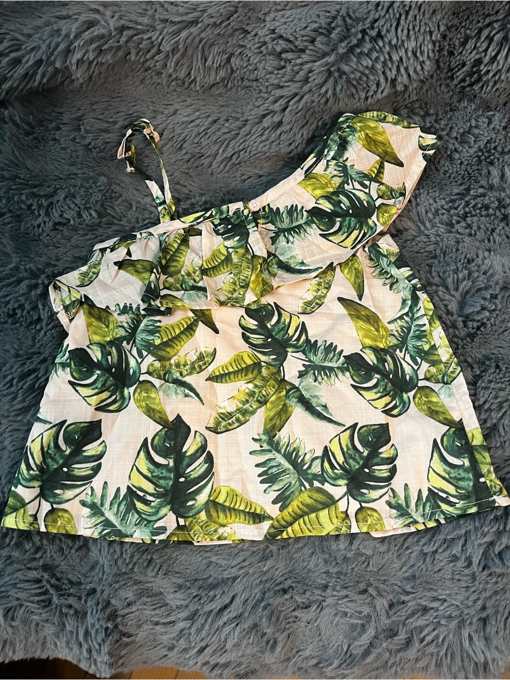 Tropical Leaf One-Shoulder Kids tank - Green Janie and Jack 2t 100% cotton